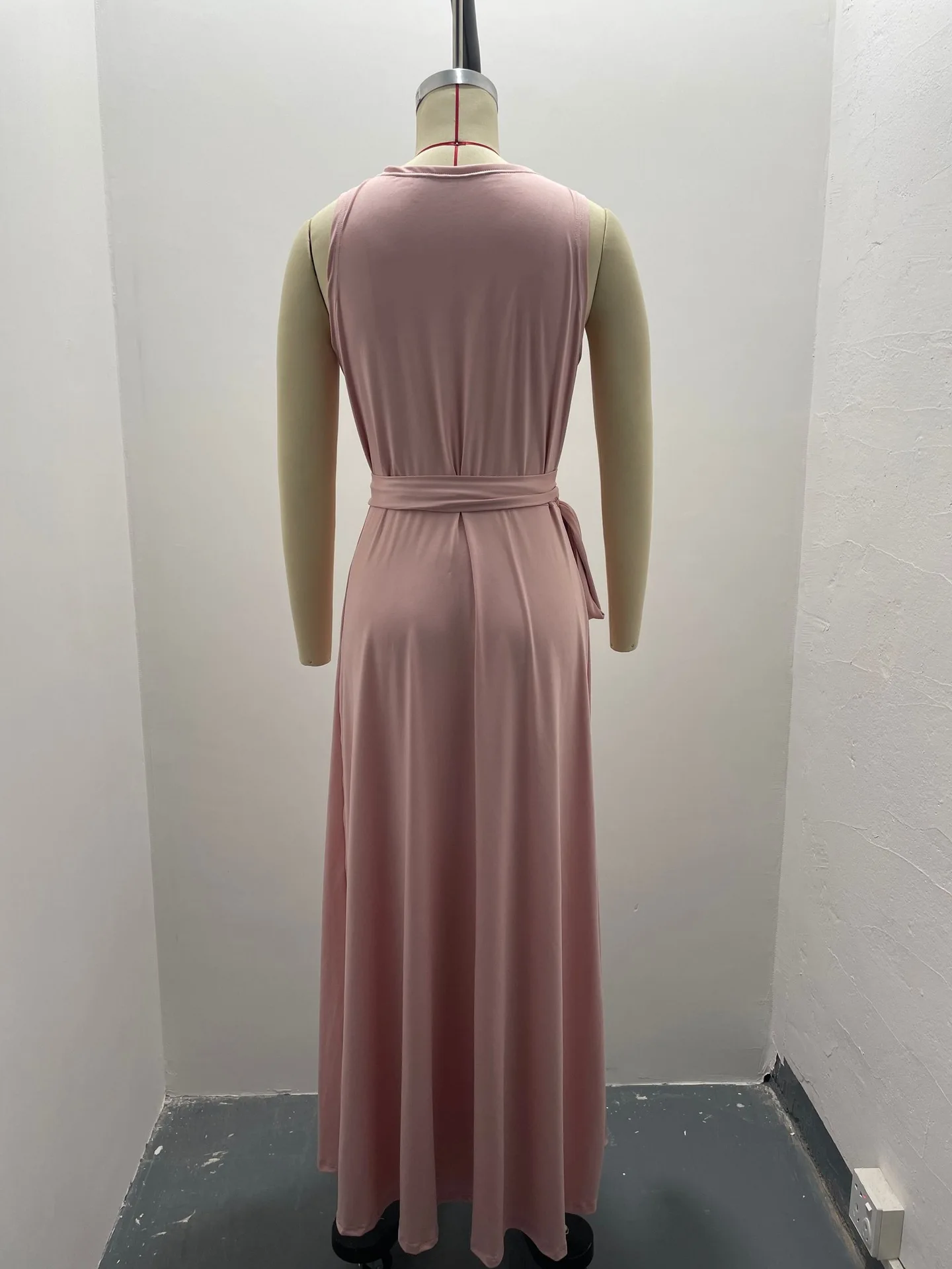 2025 sommer Neue Mode frauen Kleid Tie-neck V-ausschnitt Lange Abendkleid Kleid für Frauen Party Gala – Detail 4