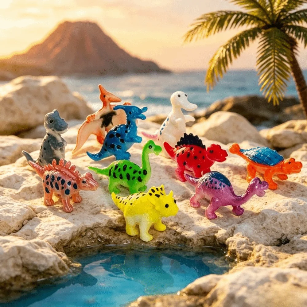 10Pcs/Set Mini Dinosaur Model Toy Simulation Hadrosaur Dinosaur Figures Stegosaurus Tyrannosaurus Animal Dinosaur Model