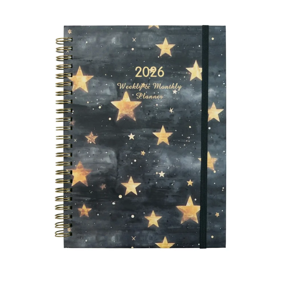 الإنجليزية 2026 جدول مخطط المفكرة 12 شهرا مقاومة للاهتراء A5 جدول أعمال التخطيط دفتر مرجعي بسيط قائمة المهام دفتر
