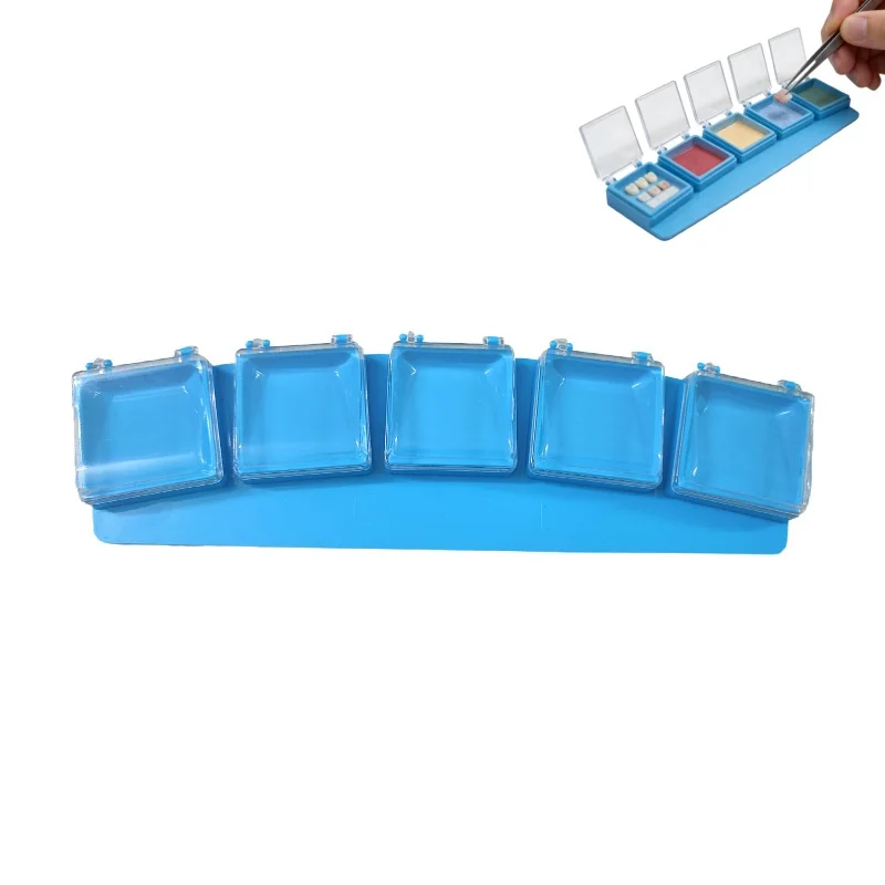 3pcs Dental Plastic Mixing Plate 5 Grid Plastic Dappen Dish for Porcelain Powder Mixing Dentistry Ceramic Work Mixing Plate