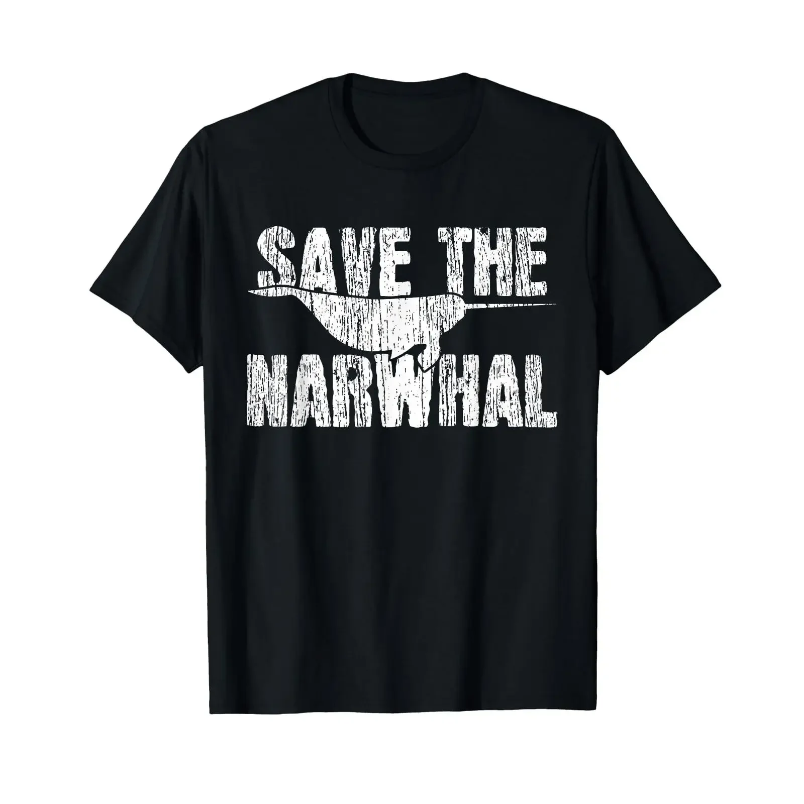 Narwhals Whale T Shirt vintage Washed Unisex Stretched streetwear homme Slightly Versatile Top For Everyday Wear Stylish Soft