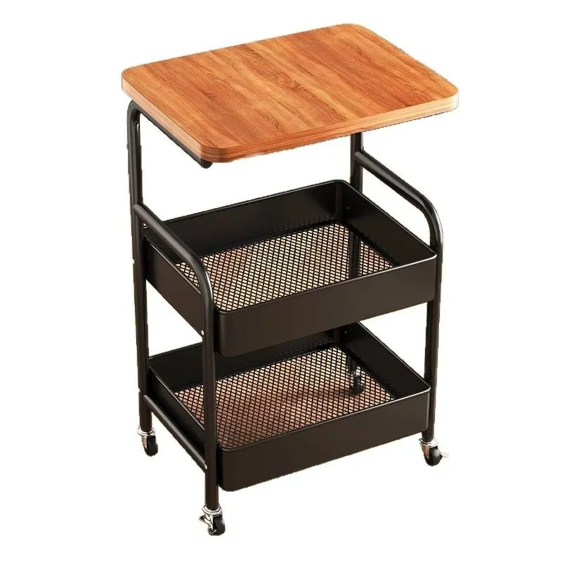 

Medieval style trolley snack rack retro living room mobile coffee table side cabinet sofa side table