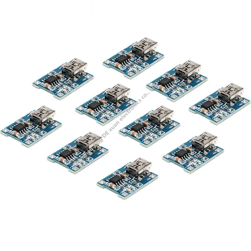 MXW 10pcs 5V MINI USB 1A 1000mA Lithium Battery Charger Board Module TP4056 18650 Plate Interface  Li-ion