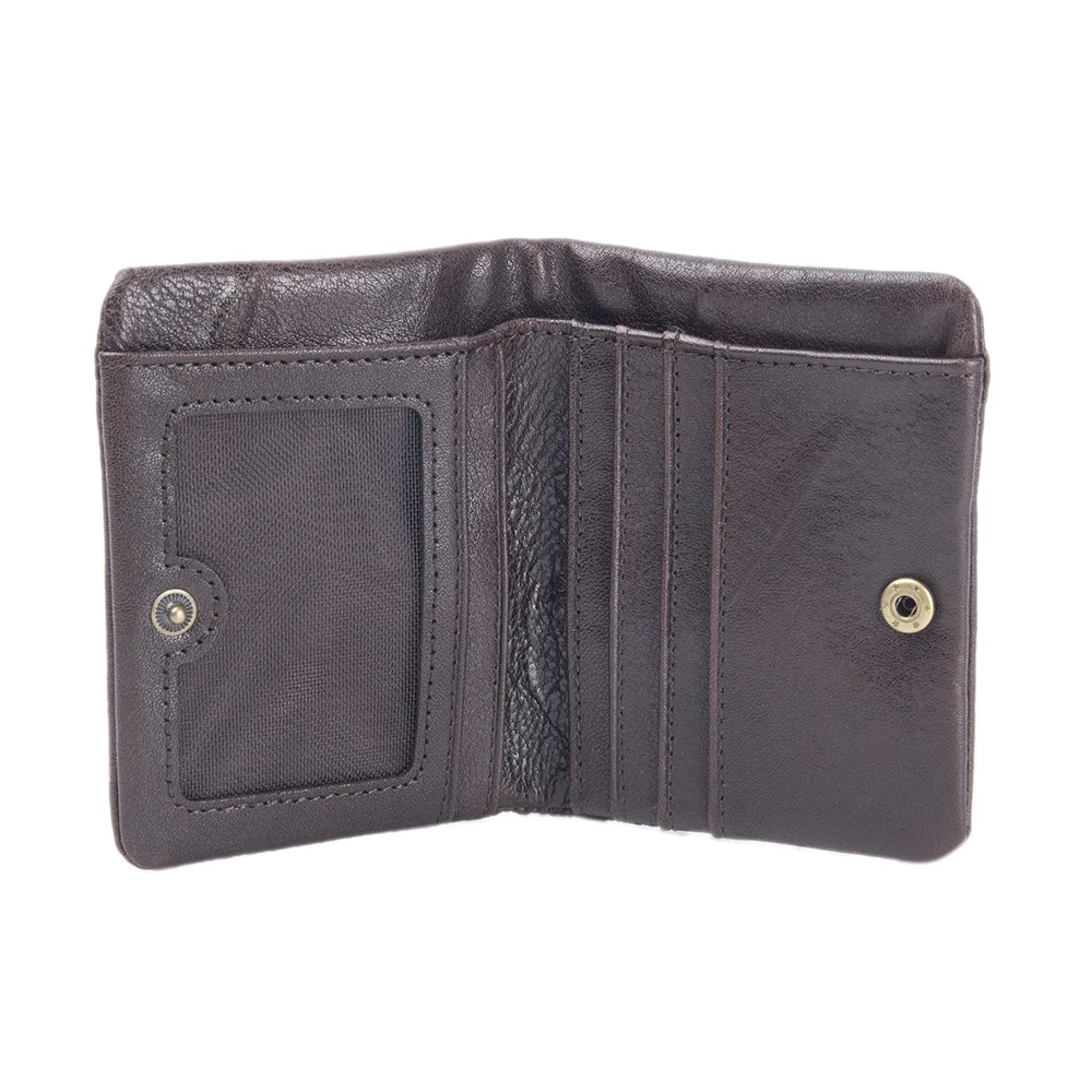 محفظة رجالية عمودية من الجلد قابلة للطي متعددة المشبك وطبقة رأس من جلد البقر ومشبك نقود كاجوال كلاسيكي