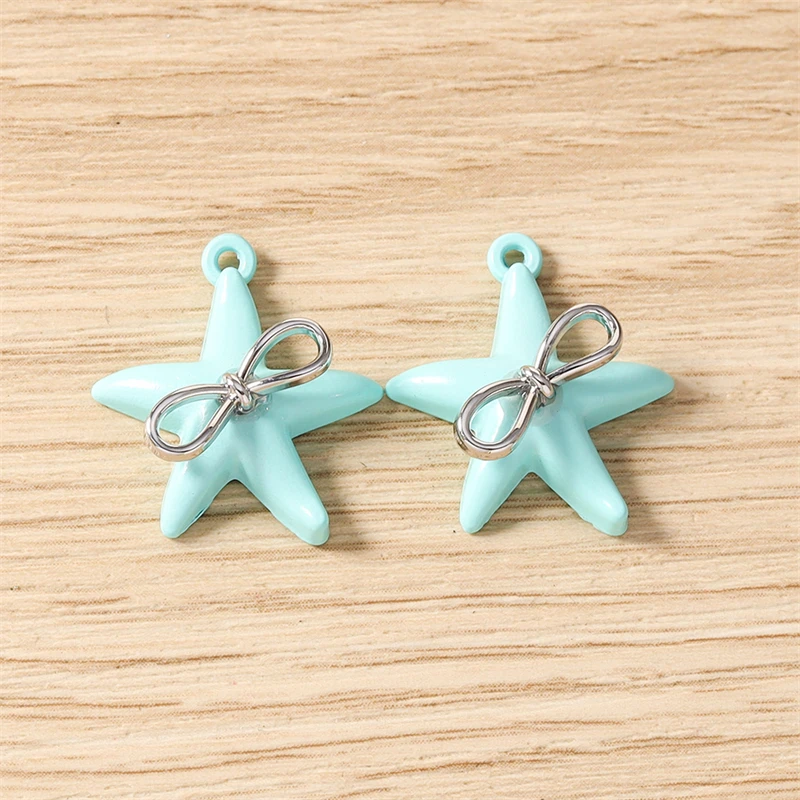 5 Stück 18x20mm Niedliche Bunte Metall-Seestern-Anhänger für die Herstellung von Ohrringen, Anhängern, Halsketten, Armbändern, DIY-Bastelarbeiten, Schmuckzubehör – Detail 19