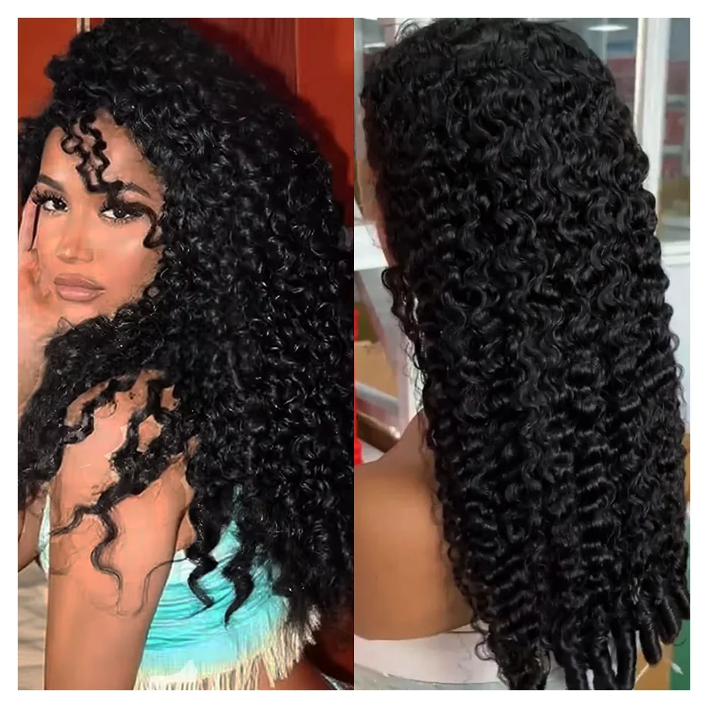 7x6 12A Birmees Krullend Haarwerk zonder lijm HD Lace Frontal Haarwerk van Echt Haar 200 Density Natuurlijke Kleur Krullend Haarwerk van Echt Haar 40-46 Inch - afbeelding 2