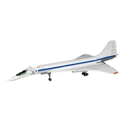 Gobricks MOC Tupolev Tu-144D Aircraft Bricks Model Military Supersonic airliner Concordski Tu-144D Building Blocks Toys Gift