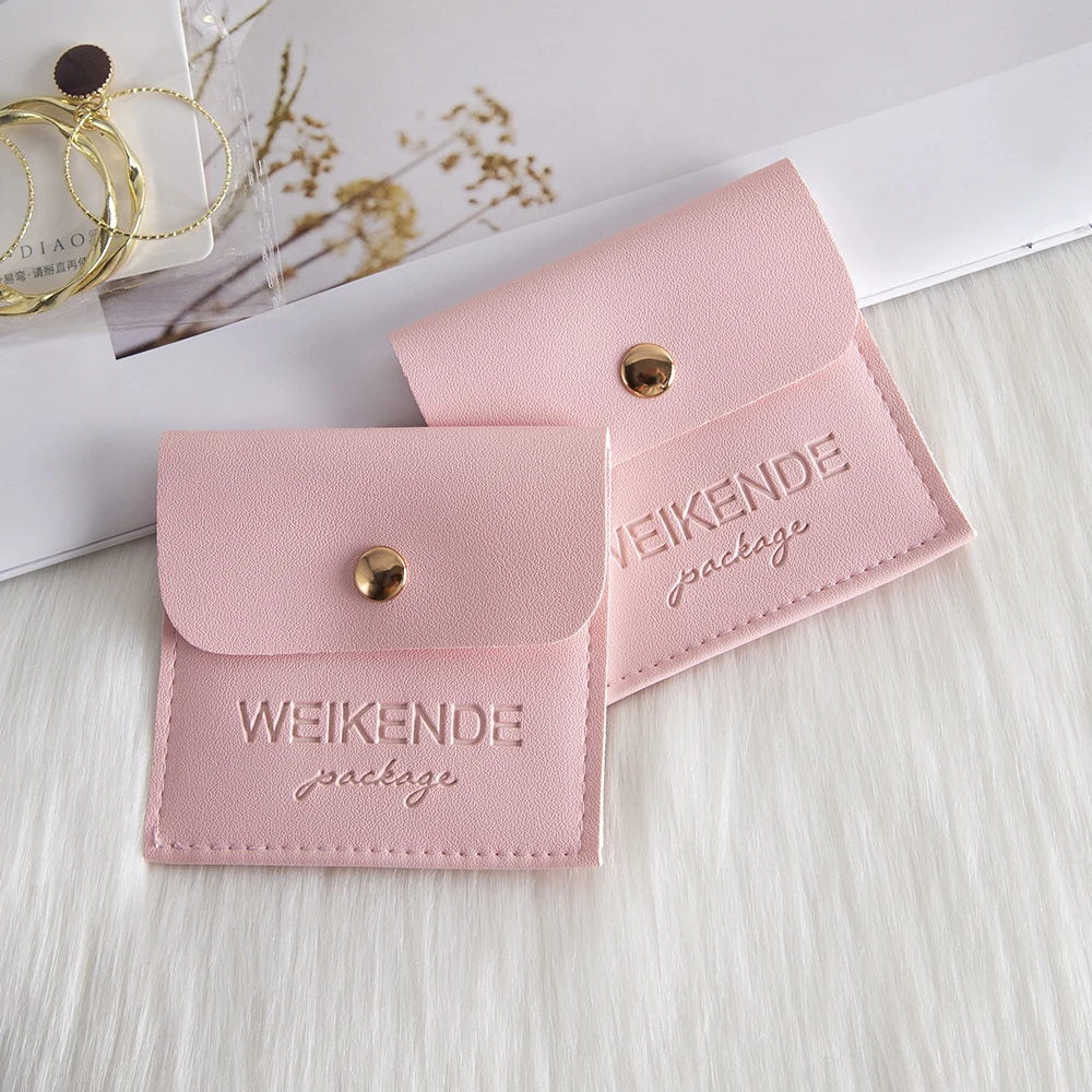 

Новая кожаная сумка 6 × 6 см, сумки для ювелирных изделий из искусственной кожи с настраиваемым логотипом, модные умные ювелирные изделия, ожерелье, серьги, кольца, мешочки для хранения