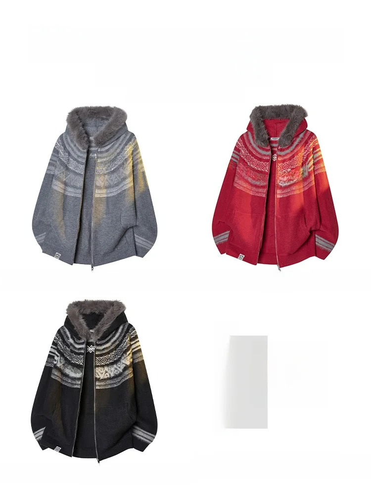 PaulFrank Warm Hooded Sweater Men's Casual Loose Cardigan Coat Autumn New Sle Comfortable Soft Polyester Nylon Blend