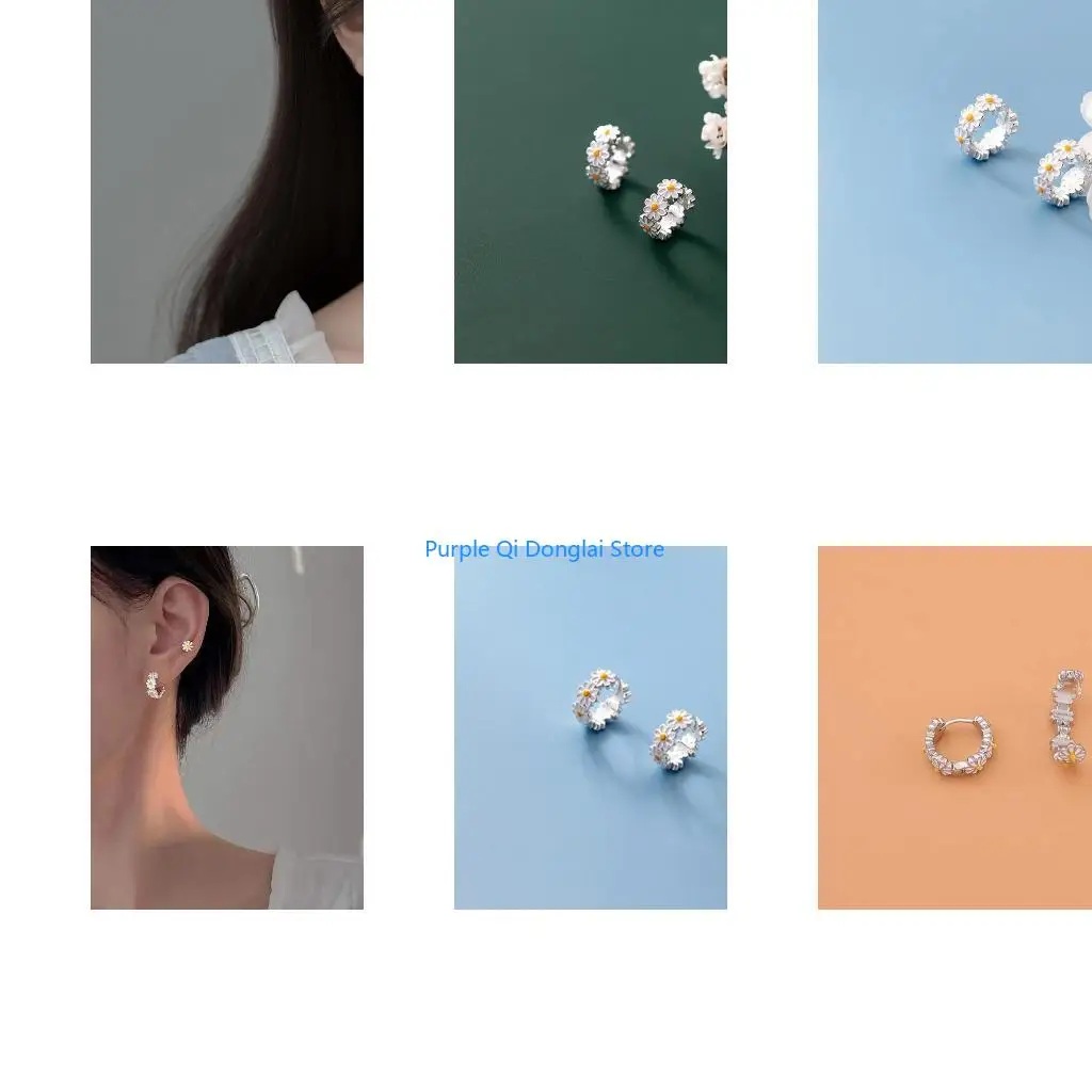 L21E Flower Small Dainty Cartilage Hoop Earrings for Women Earring Jewelry