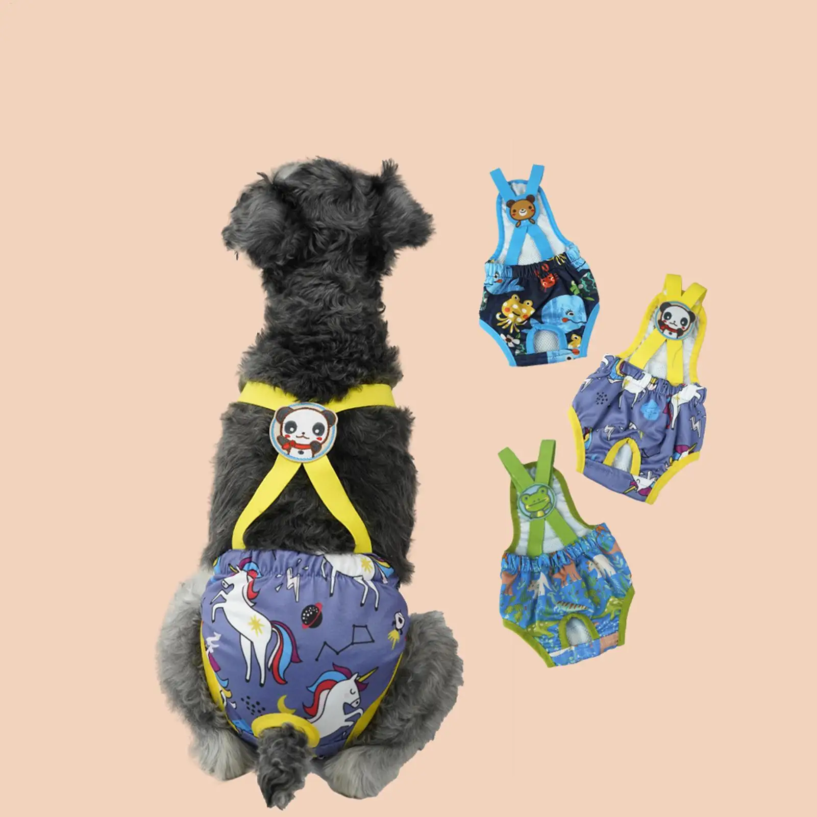 Dog Diaper Female Reusable Washable Panties Leakproof Sanitary Heat Period Wrap Suspender Indoor Outdoor Travel Whelping Aid
