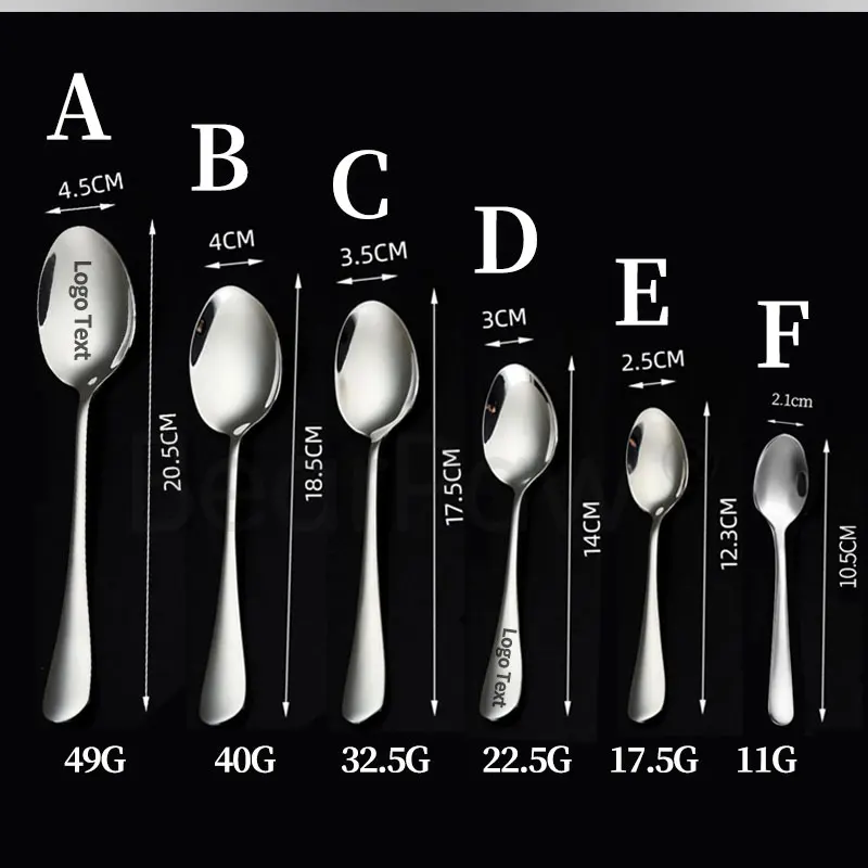 10Pcs custom Metal spoons Silver customized Coffee Spoons,Personalized custom Ice Cream Dessert Scoops Teaspoon