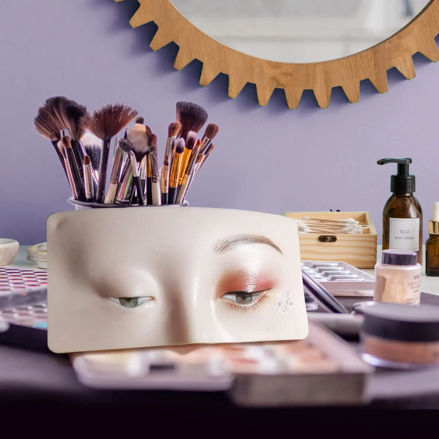 Planche de mannequin de maquillage 3D réaliste, pratique du visage, tampon de maquillage, artiste, maire, intérieur, amateurs professionnels, 3 pièces