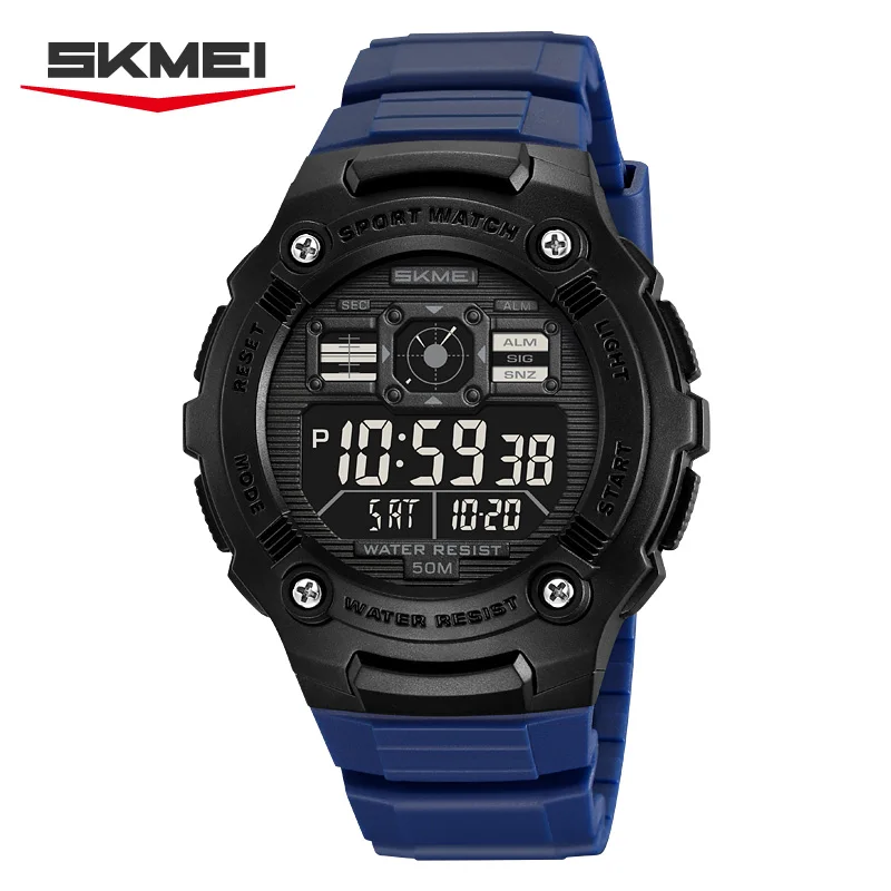 SKMEI 2636 Men's Military Sports LED Watch Waterproof Man Watches Multifuction Digital Watch Alarm Clock Electronic Wristwatches