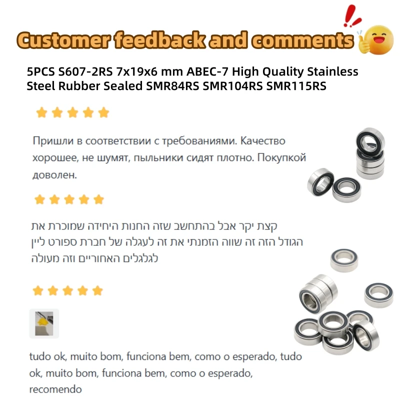 5 Stück S6805RS 25 x 37 x 7 mm ABEC-7 440C Edelstahl-Kugellager SMR85RS SMR105RS SMR128RS S608RS S6900RS S684RS S6701RS S623RS – Detail 8