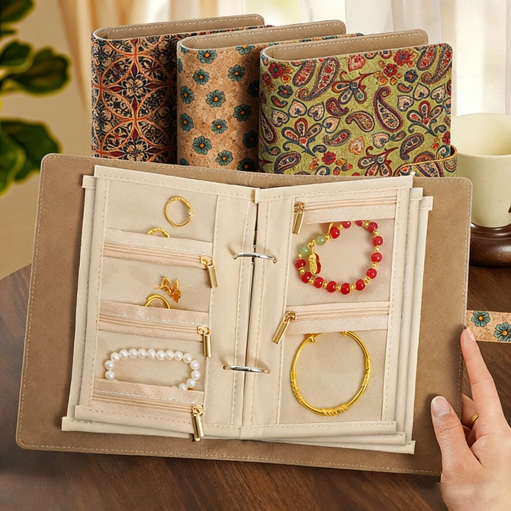 

Pu Leather Storage Vintage Travel Jewelry Bag Jewelry Storage Booklet Elegant Jewelry Organizer Book For Home Use Travel