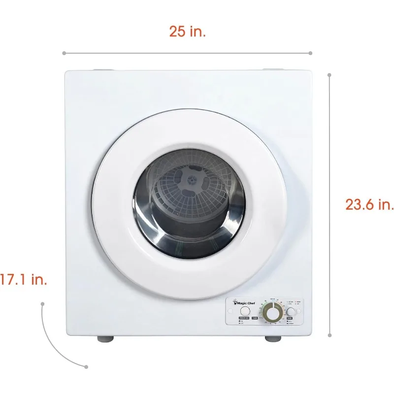 Magic Chef-Sèche-linge compact, petit sèche-linge portable, ventilé, 2.6 pieds cubes, blanc