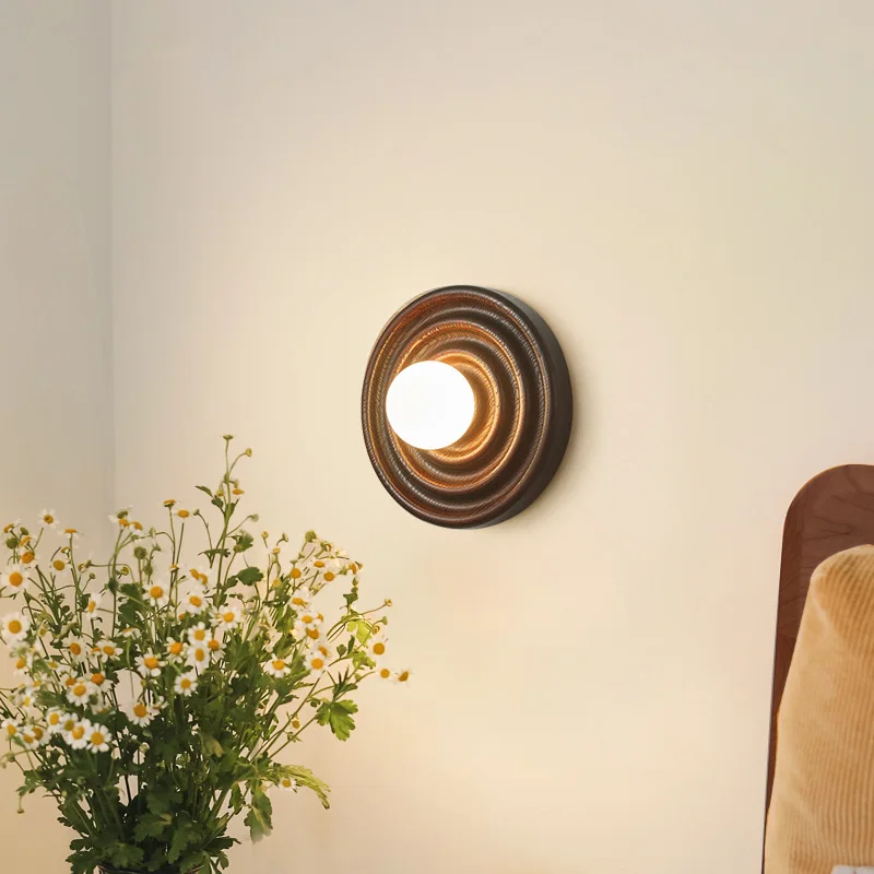 مصمم مصباح جداري على طراز وابي سابي الياباني، جدار خلفية غرفة المعيشة، مصباح بجانب السرير، ديكور قديم