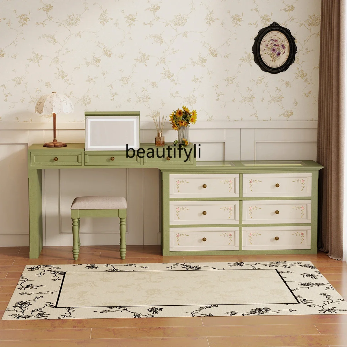 

NEW American jewelry dresser combination master bedroom bedside cloakroom chest retro furniture