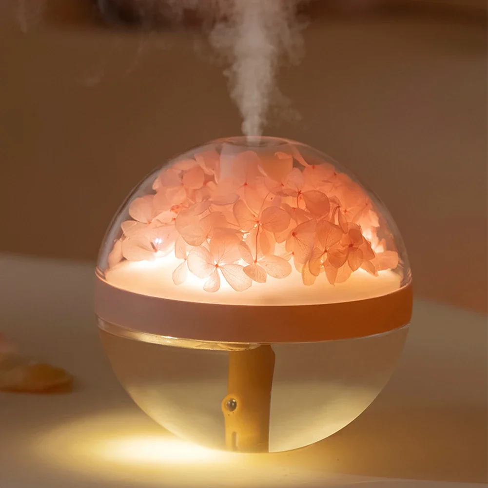 Nawilżacz powietrza o pojemności ML Ciepła biała lampa Ładowana przez USB Ciepła biała lampa Cool Mist Maker Przenośna i bezprzewodowa konstrukcja