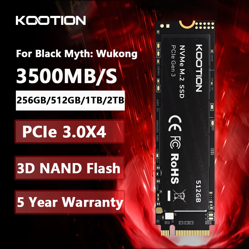 KOOTION X15 M.2 SSD 256GB 512GB 1TB SSD unidad de estado sólido M2 SSD M.2 NVMe PCIe disco duro interno para ordenador portátil de escritorio MSI