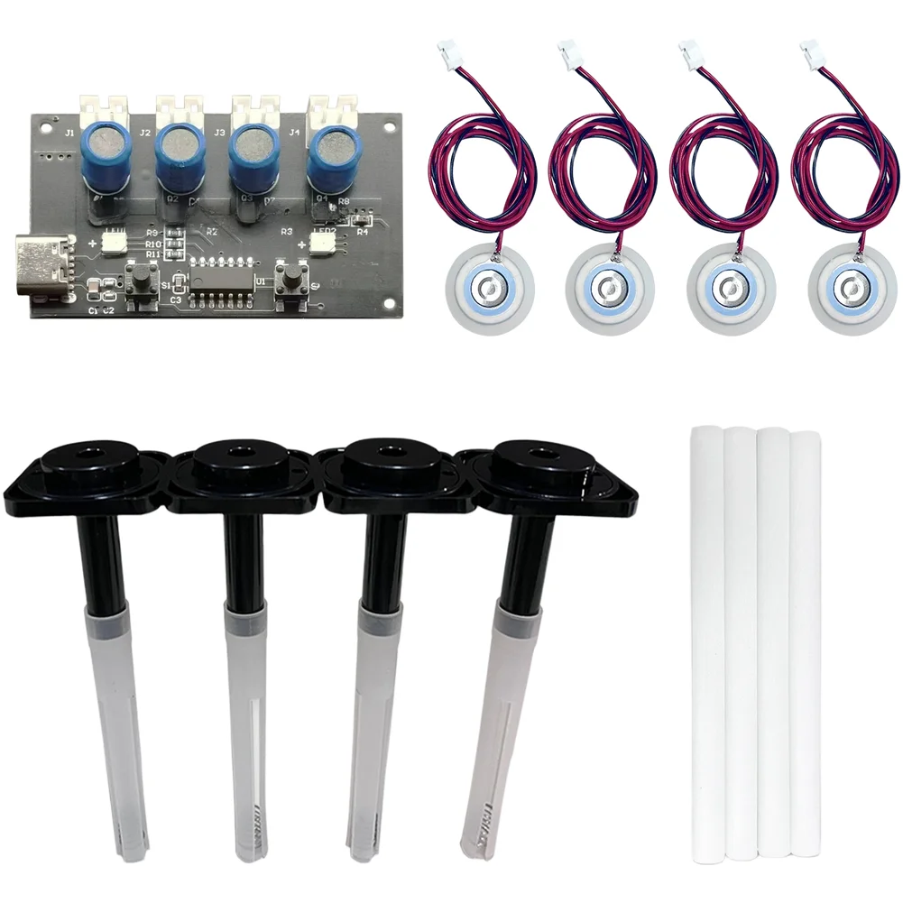4 Nozzle Humidifier Module for Indoor Plants with RGB Light Effect Sound Wave Mist and Continuous Sequential Modes
