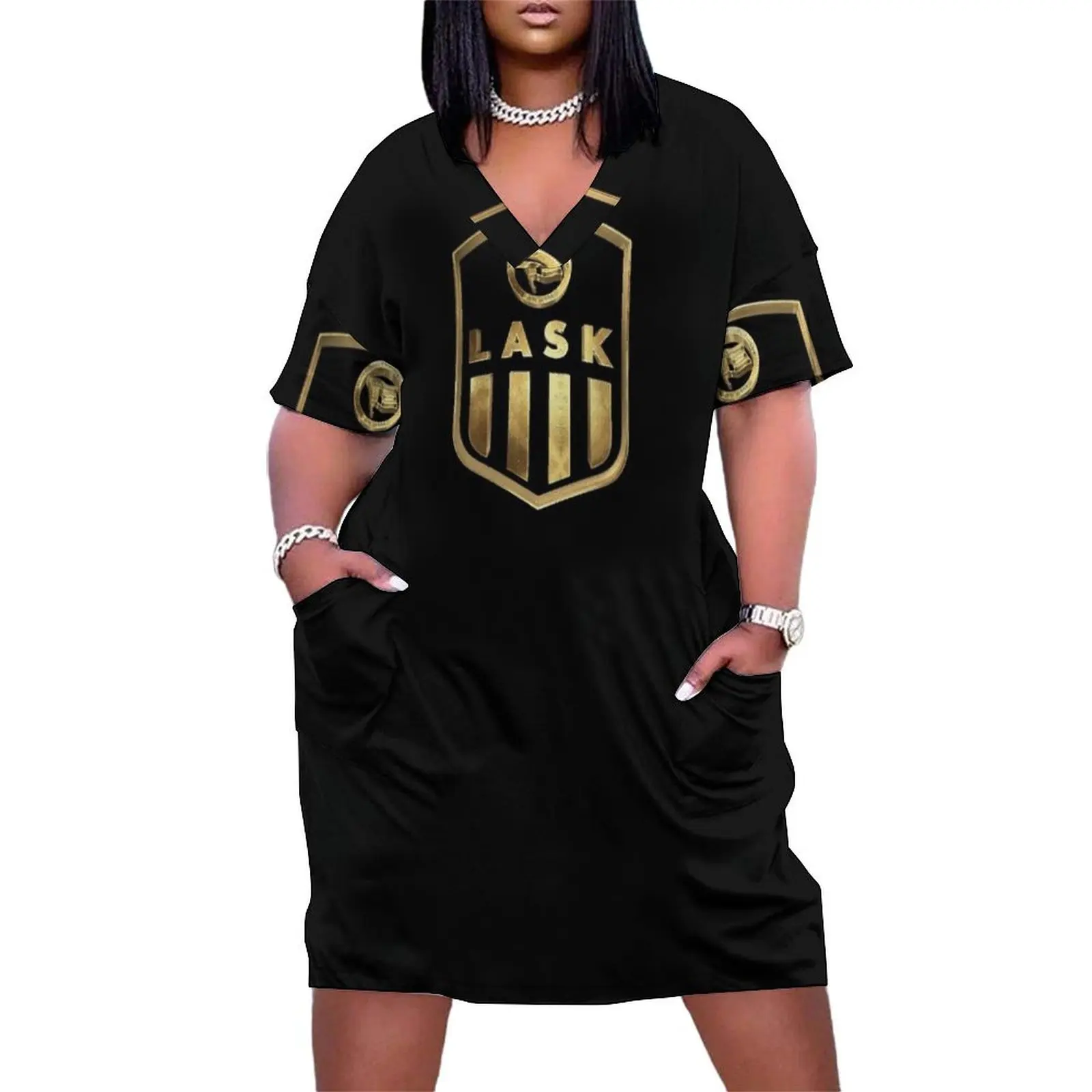 Golden Linz Football Casuals Ultras LASK Hooligans Austria Loose Pocket Dress dress korean style