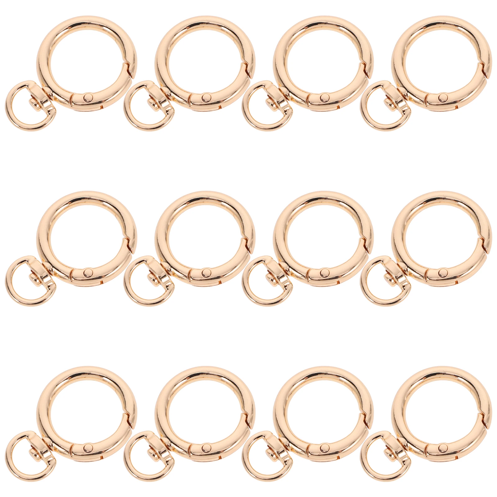 12 قطعة 25 مللي متر الذهب إنهاء خواتم ل سلاسل المفاتيح أكياس أحزمة المحافظ مشابك دوارة Crafts بها بنفسك الحرف الزناد الربيع O خواتم مستديرة #1