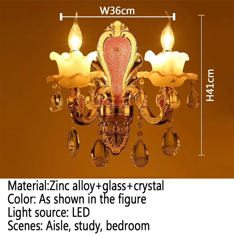 Sofeina Europese Crystal Wandlamp Luxe Woonkamer Slaapkamer Bedlampje Achtergrond Muur Gang Villa Hotel Verlichting