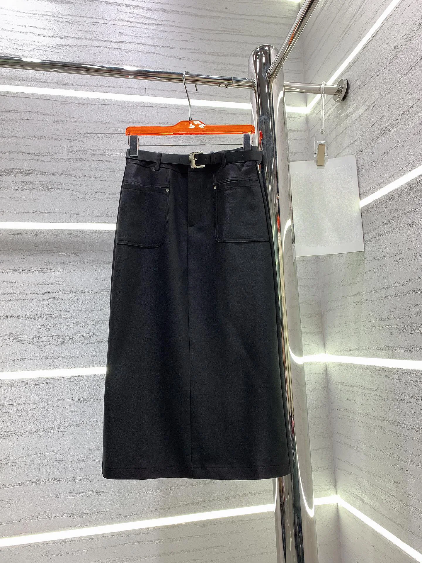 

Half skirt Belt design High quality Fashion temperament Slim thin leisure versatile 2023 autumn women's new hot