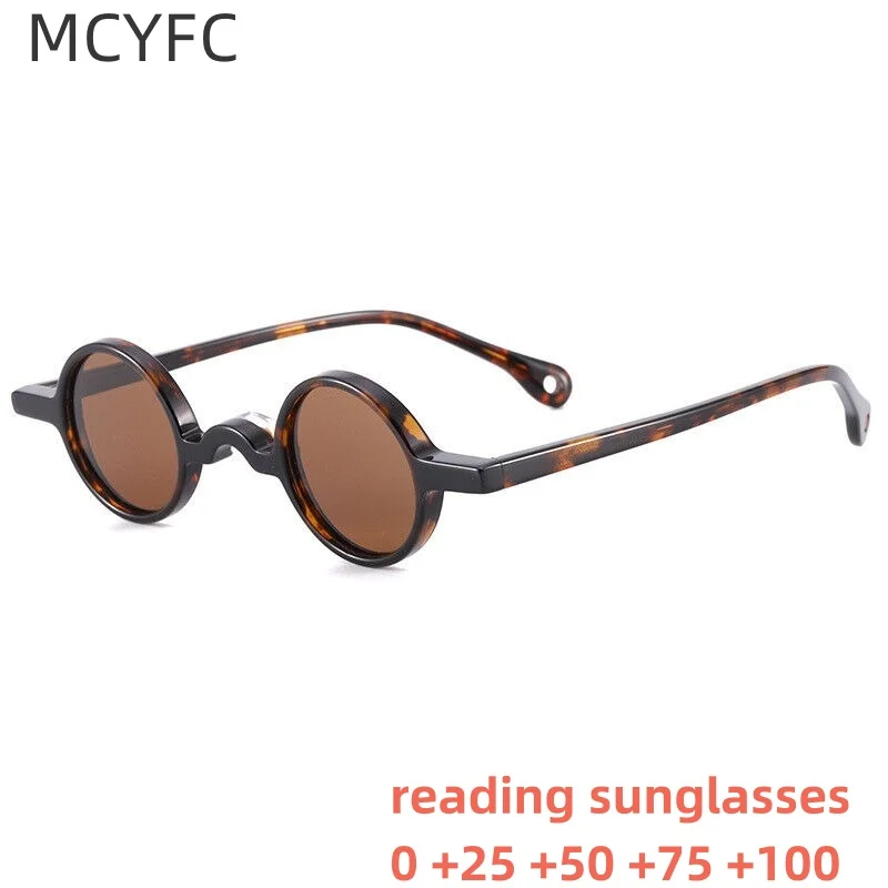 

MCYFC Vintage Small Round Reading Sunglasses for Men Acetate Frames Hand Made Retro Optical Prescription Eyeglasses for Women