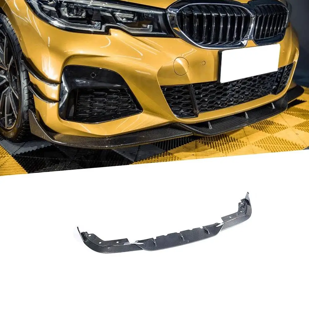 

For BMW 3 Series G20 Dry Carbon Fiber Front Lip Spoiler Bumper Extension Car Styling 2019 2020