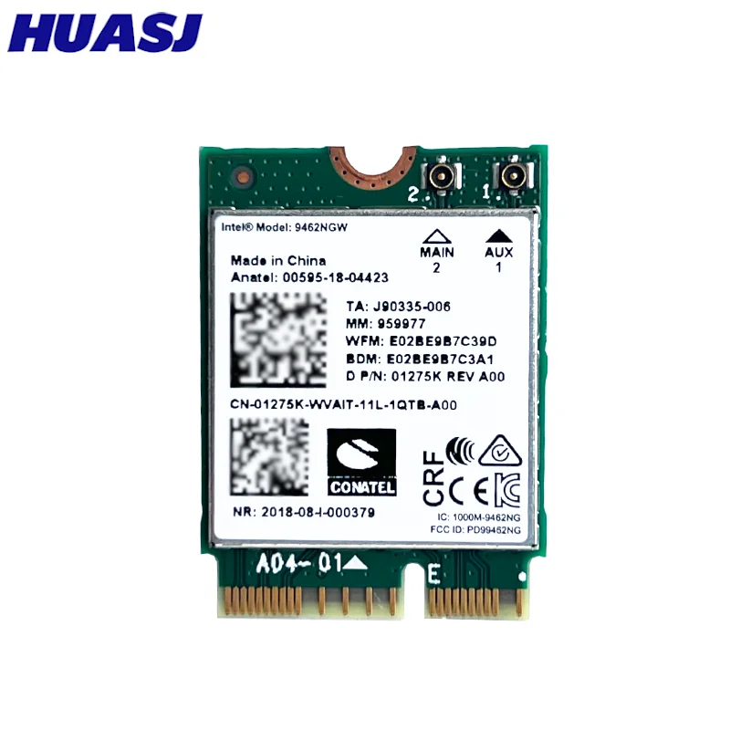 Adaptador WiFi dual band AC con Bluetooth para ranura M.2
