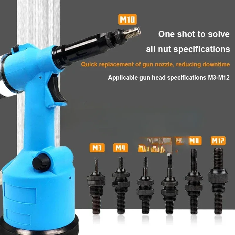 

Fully Automatic Pneumatic Nut , Hydraulic Pull Cap Gun For Stainless Steel Industrial Riveting Toolscheap And Fine