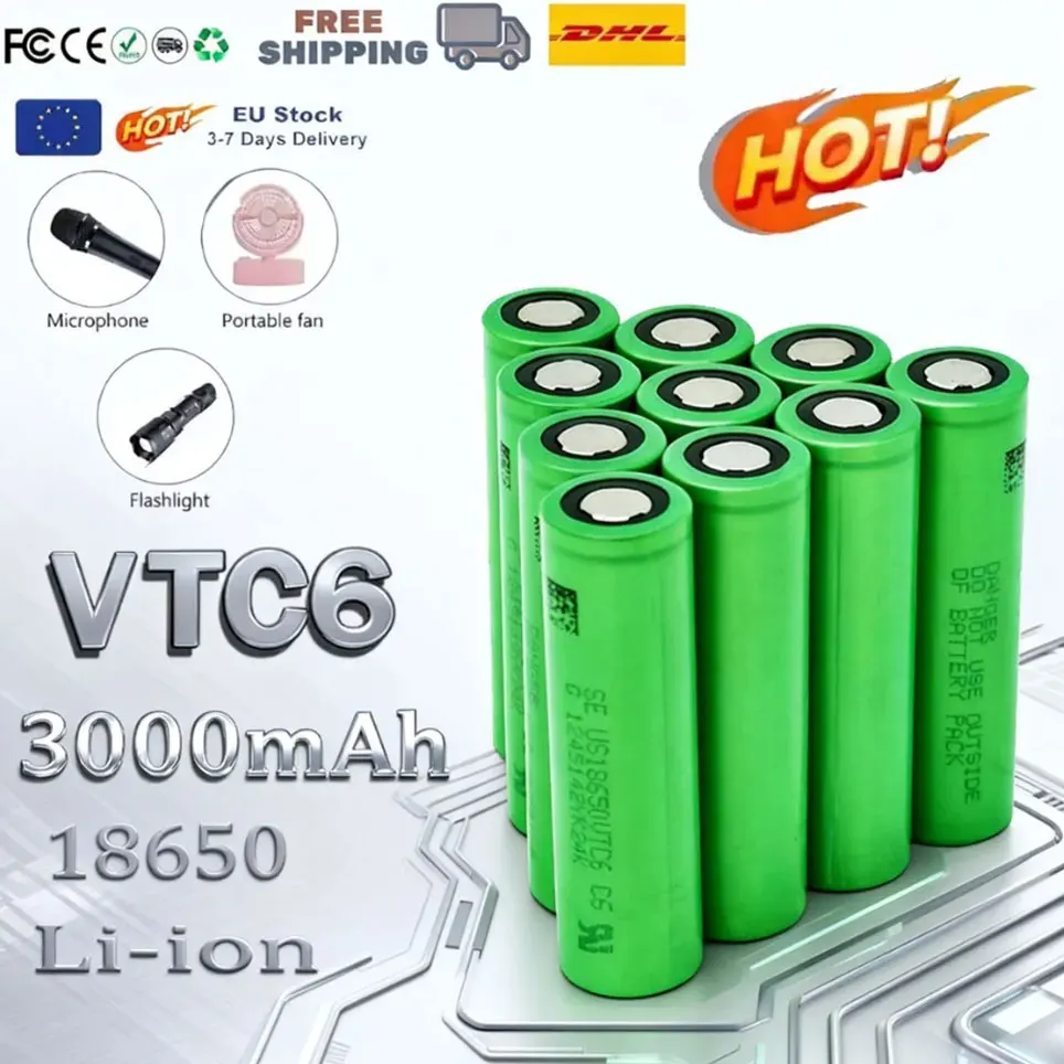 Image of VTC6 3,6V 18650 Neue Original 3000mAh Batterie für uns (in den USA) 18650 30A Spielzeug Werkzeuge Taschenlampe