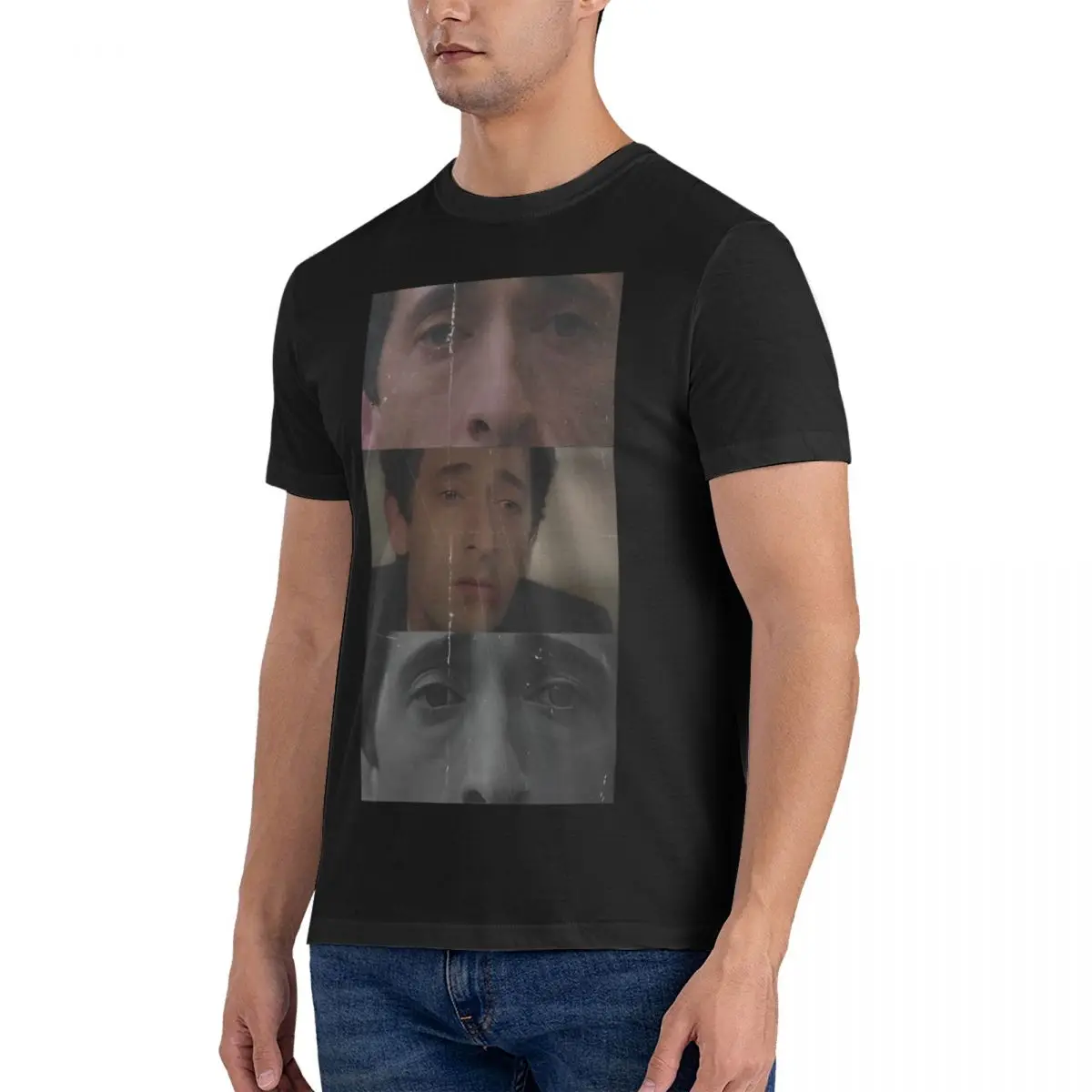 Adrien Brody T Shirt for Men Cotton Vintage T-Shirts O Neck Detachment Tee Shirt Short Sleeve Tops New Arrival