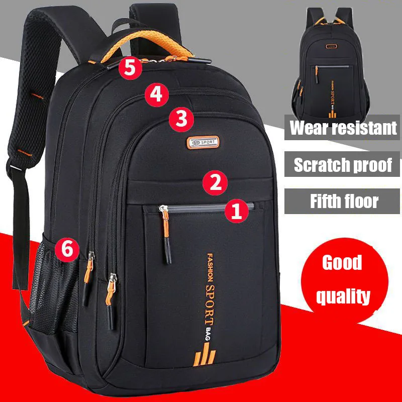 Men's Backpacks Oxford Waterproof Rucksack Business Computer Bag Casual Backpack Senior High School Student Schoolbag Large Capa