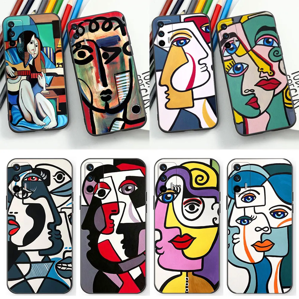 P-Picasso Abstract Art Painting Case For Realme Narzo 50I 50A 50 20 GT Neo 2 2T C55 C53 C35 C33 C31 C30 C21 C21Y C20 C15 Cover