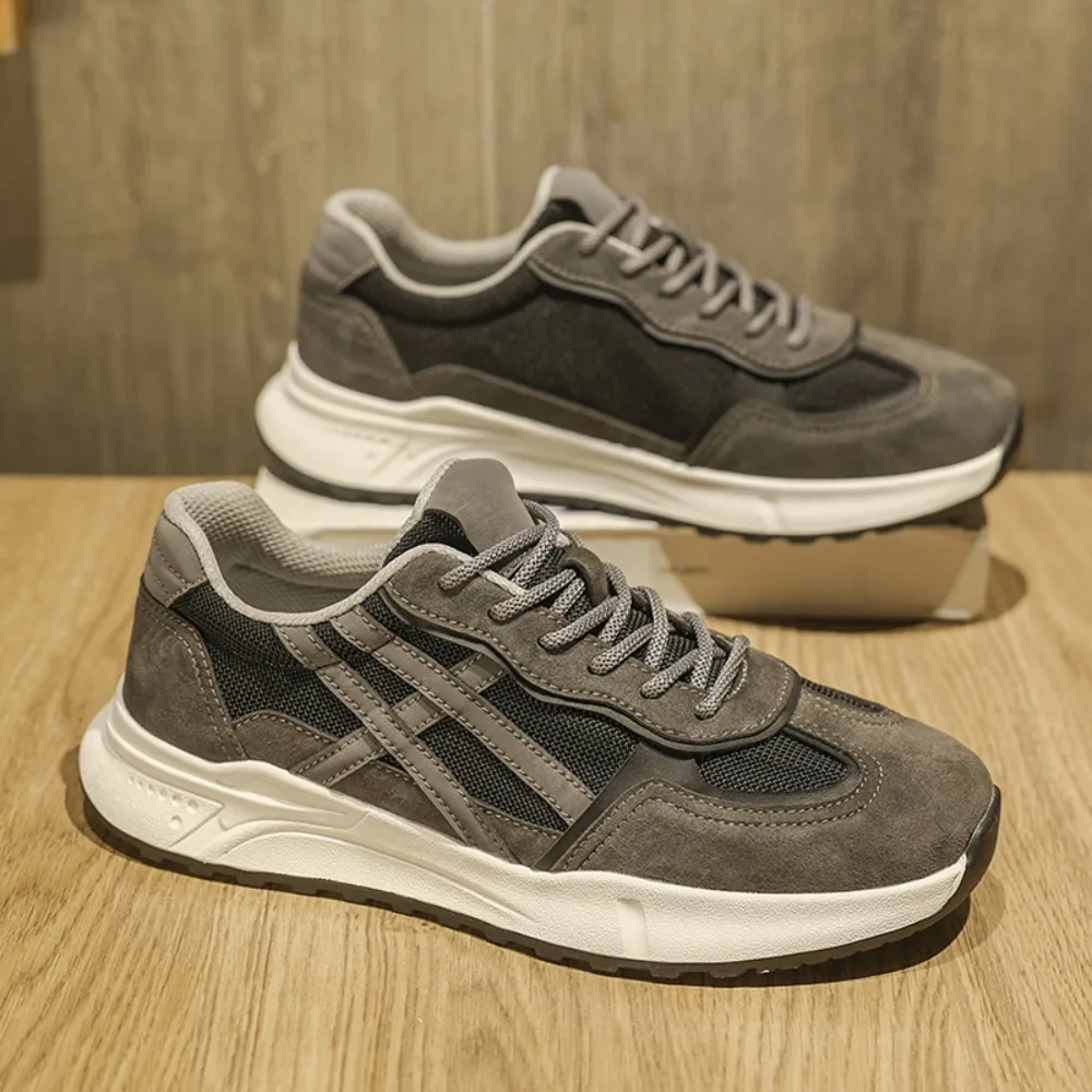 

2026 Breathable Retro Spring Casual Sports Shoes Comfortable Mesh Inner Material Ultra-Leather Upper round Toe Shape