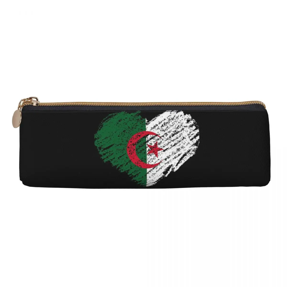 

Scribble I Love Algeria Flag Pencil Case Pen Holder Storage Stationery Supplies Big Capacity Pen Box Pencil Bag for Student Gift