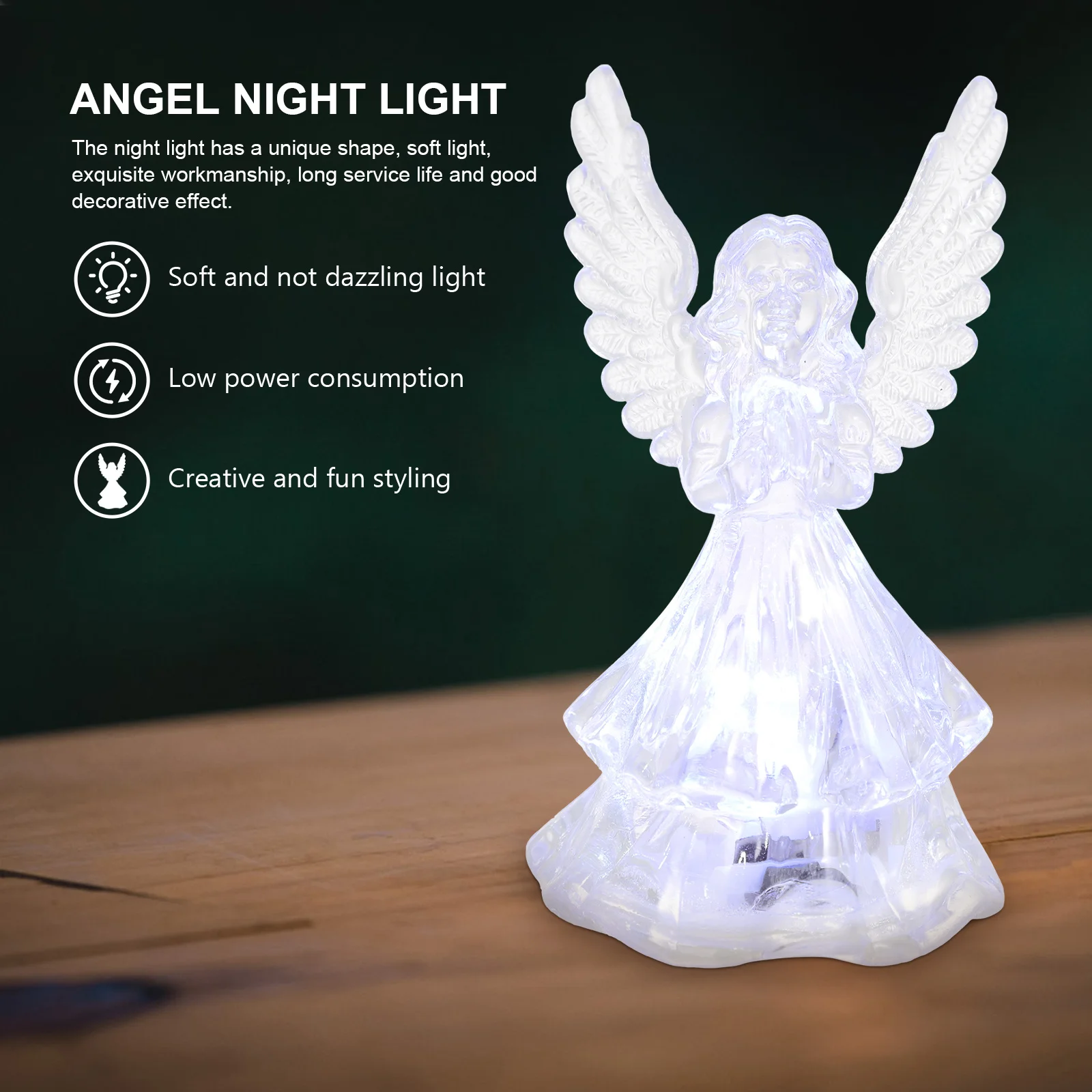 

5Pcs Glowing Lamp Lovely Small Night Light Bedside Table Lamp Bedroom Decor for Room Angel Light