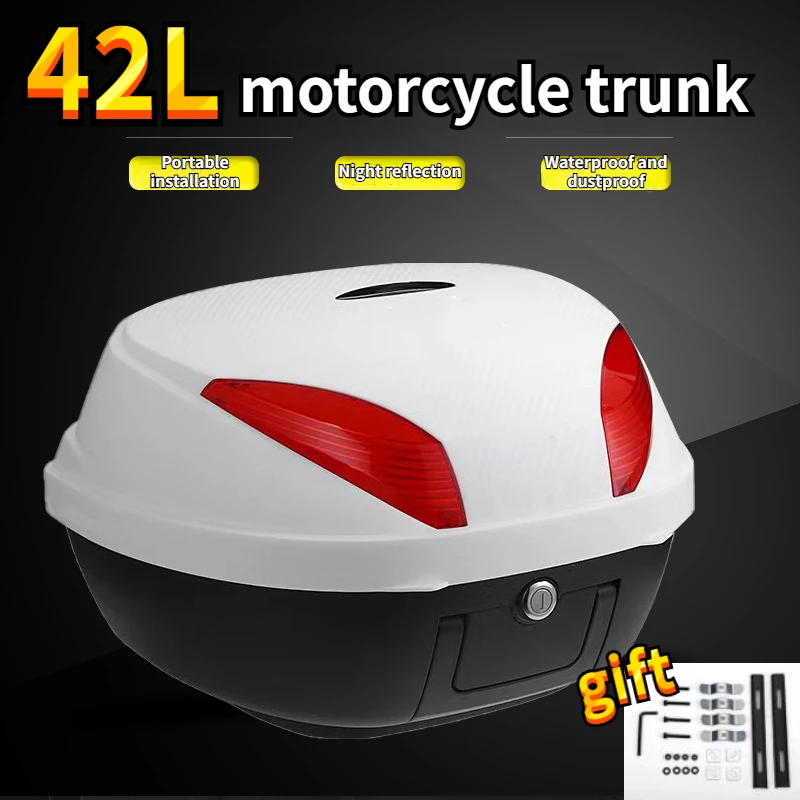 

42L Large-capacity Motorcycle Trunk Electric Vehicle Storage Box Motorbike Detachable Toolbox