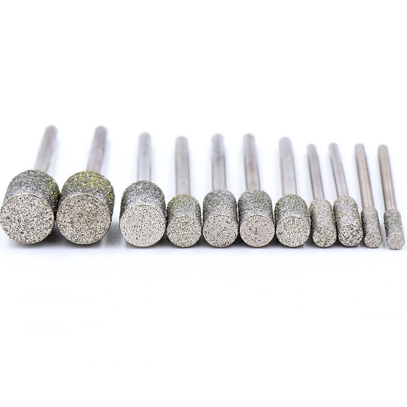 

Hongtu 1/3/5pcs Cylindrical Diamond Burr Grinding Bit 2.35/3mm Shank Jade Carving Grinding Bit Dremel Rotary Tool