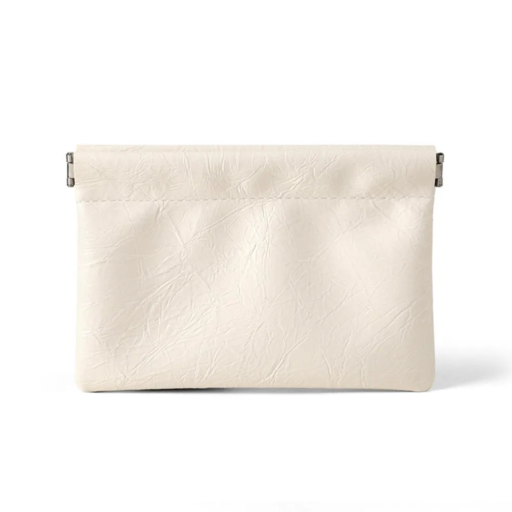 

Fashion Waterproof PU Leather Coin Purse Automatic Closure Portable Storage Bag Compact Mini Short Wallet Women Men