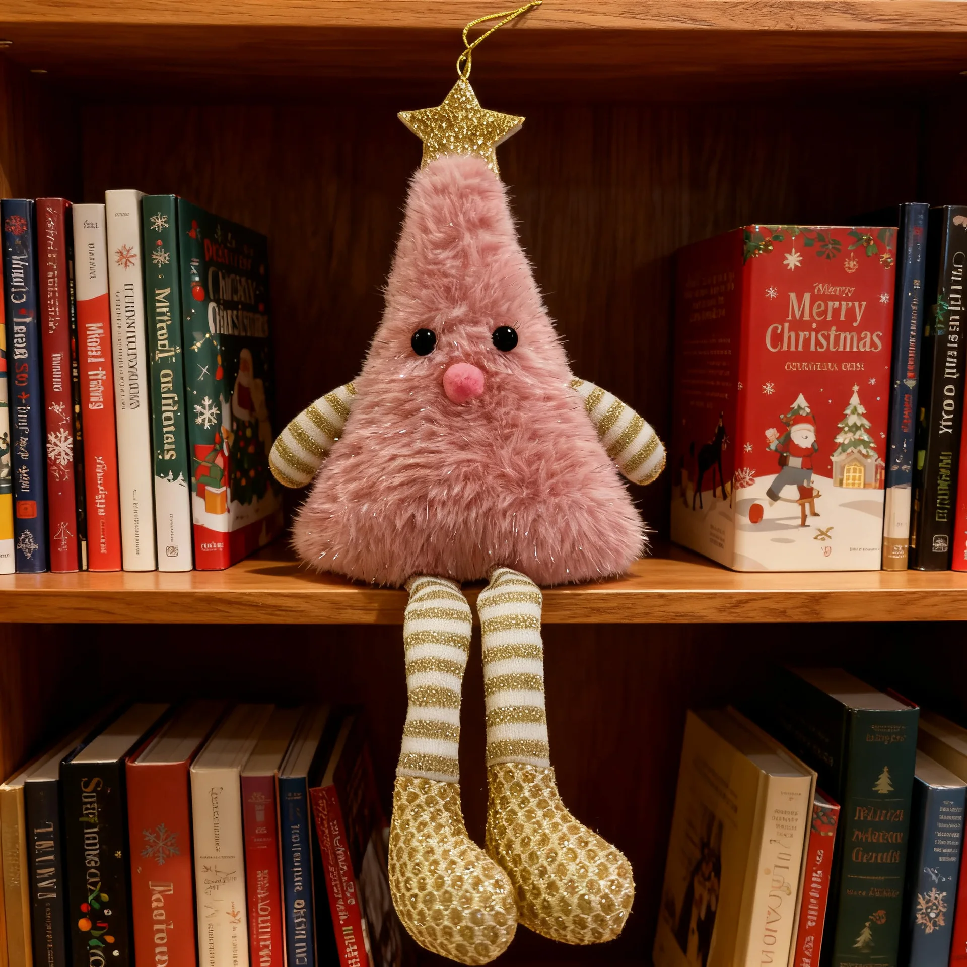 لطيف شجرة عيد الميلاد سيقان طويلة أفخم دمية عيد الميلاد جو غرفة الحلي محشوة ألعاب من القطيفة قلادة هدية عيد ميلاد الأطفال #6