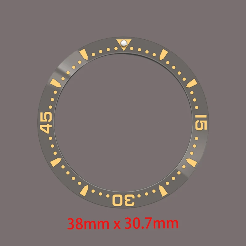 38mm×30.7mm beveled Ceramic Bezel Insert Ring Fits SUB GMT SKX007 SKX009 SRPD Watch Case NH35 NH36 Movement Men's Watch Parts