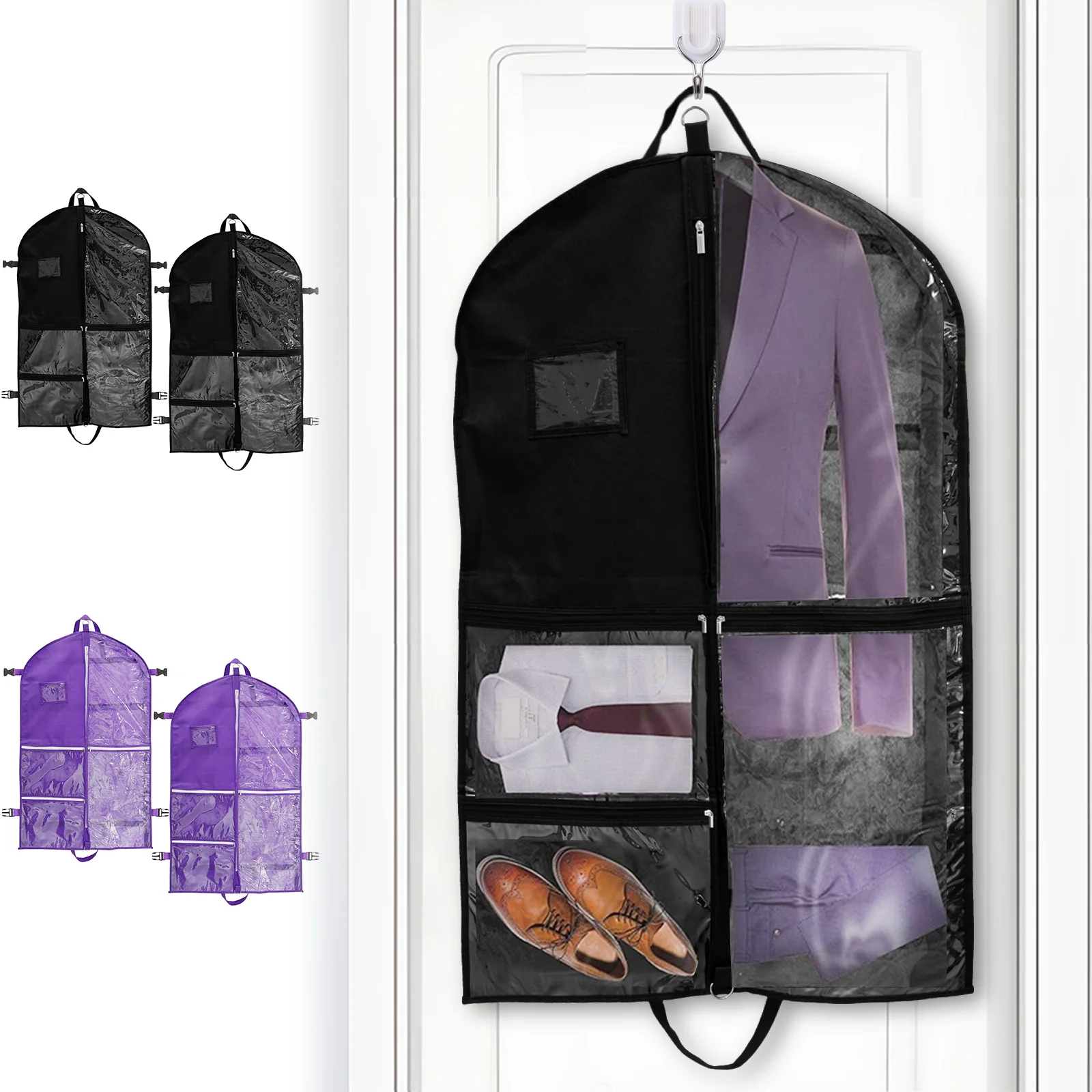 

2Pcs Dust proof Garment Protector Cover Bag Oxford Cloth Children Clothes Dust Bag Foldable Travel Clothes Bag with Carry Handle
