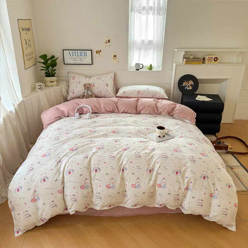 Wholsale Kawaii Animal Bedding Set for Kids | Cute Dog & Whale Print Duvet Cover with Pillowcases, Soft Gift for Child's Room