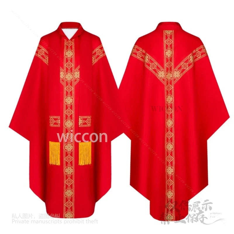 In Stock Catholic Priest Chasuble Church Mass Vestment Robe Chasuble Priest Vintage Baggy Robe Gown Cape Long Robe Men Women