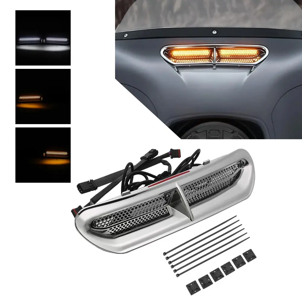 

1 PCS Front Fairing LED Vent Trim Turn Light Motorcycle For Harley Touring Electra Glide Ultra Limited CVO/SE FLHTKSE 2014-2021